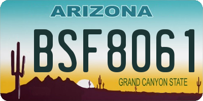 AZ license plate BSF8061