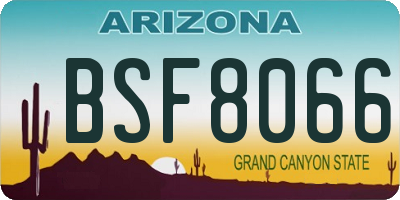 AZ license plate BSF8066