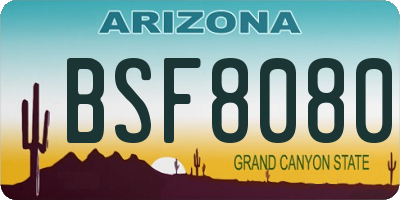 AZ license plate BSF8080