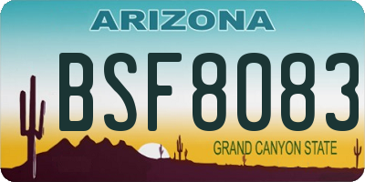 AZ license plate BSF8083