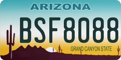 AZ license plate BSF8088