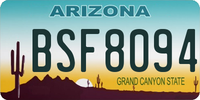 AZ license plate BSF8094