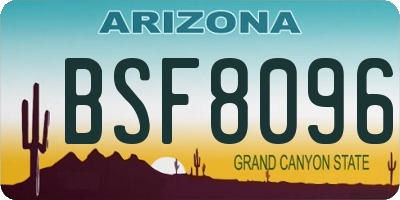 AZ license plate BSF8096