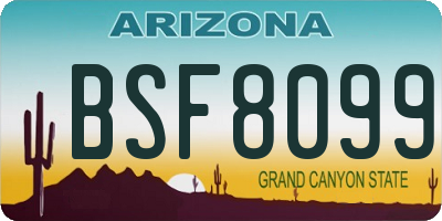 AZ license plate BSF8099