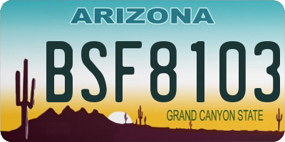 AZ license plate BSF8103