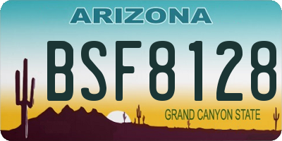 AZ license plate BSF8128