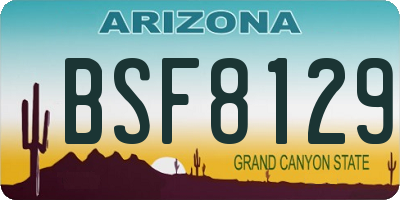 AZ license plate BSF8129