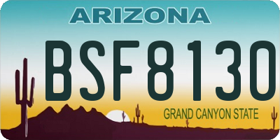 AZ license plate BSF8130
