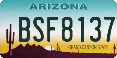 AZ license plate BSF8137
