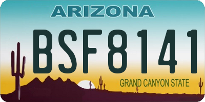 AZ license plate BSF8141