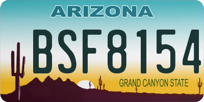 AZ license plate BSF8154