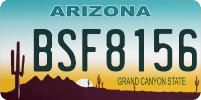 AZ license plate BSF8156