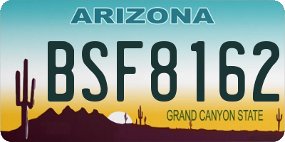AZ license plate BSF8162