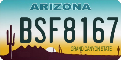 AZ license plate BSF8167
