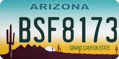 AZ license plate BSF8173