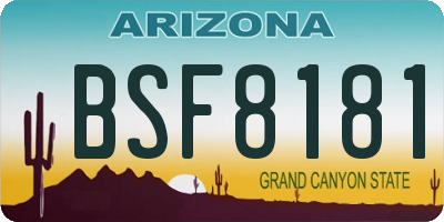 AZ license plate BSF8181