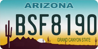 AZ license plate BSF8190