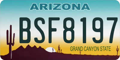 AZ license plate BSF8197