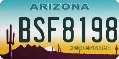 AZ license plate BSF8198