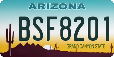 AZ license plate BSF8201