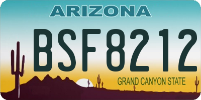 AZ license plate BSF8212