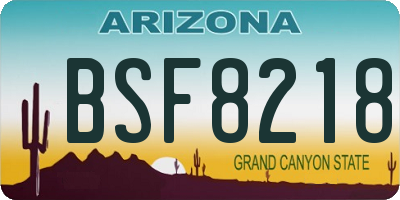 AZ license plate BSF8218