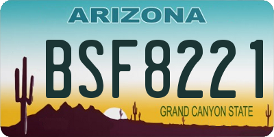 AZ license plate BSF8221