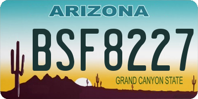AZ license plate BSF8227