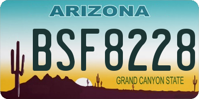 AZ license plate BSF8228