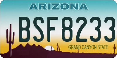 AZ license plate BSF8233