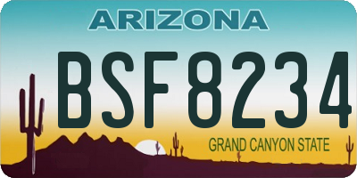 AZ license plate BSF8234