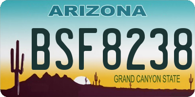 AZ license plate BSF8238