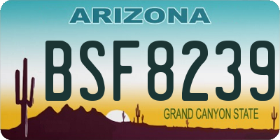 AZ license plate BSF8239