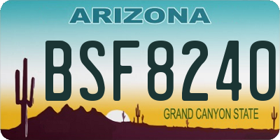 AZ license plate BSF8240