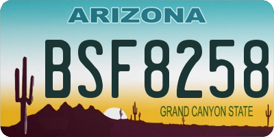 AZ license plate BSF8258