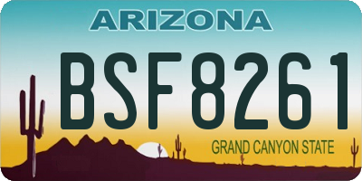 AZ license plate BSF8261