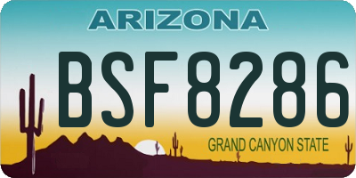 AZ license plate BSF8286
