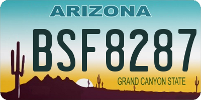 AZ license plate BSF8287