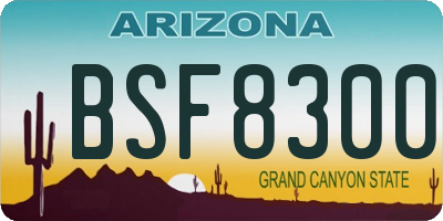 AZ license plate BSF8300