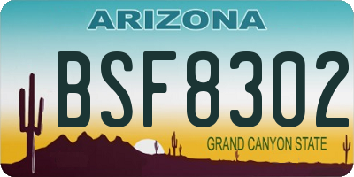 AZ license plate BSF8302
