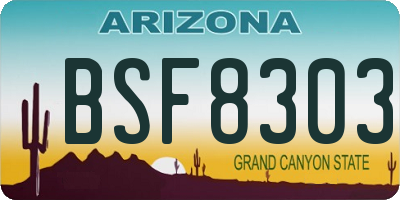 AZ license plate BSF8303