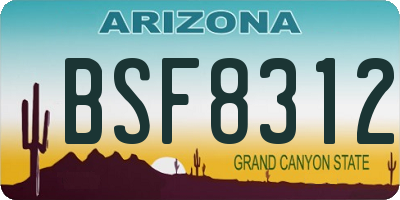 AZ license plate BSF8312