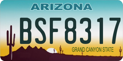 AZ license plate BSF8317