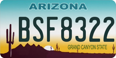 AZ license plate BSF8322
