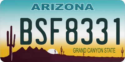 AZ license plate BSF8331
