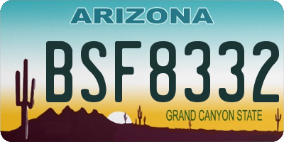 AZ license plate BSF8332