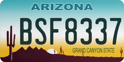 AZ license plate BSF8337