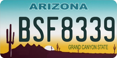 AZ license plate BSF8339
