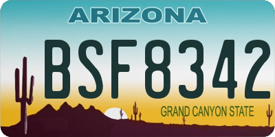 AZ license plate BSF8342