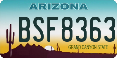 AZ license plate BSF8363